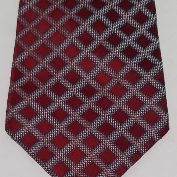 TOMMY HILFIGER SILK NECKTIE CLASSIC DIAMOND PATTERN - Picture 1 of 3